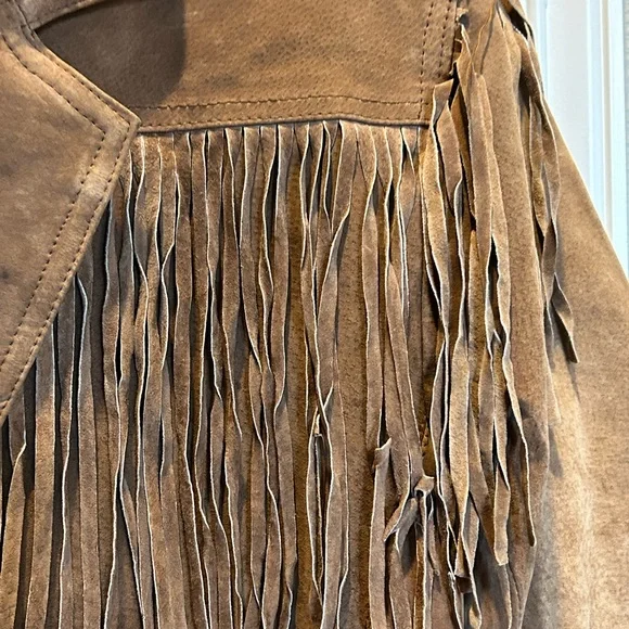 Accents women’s small fringe, leather cowgirl rodeo jacket - Picture 3 of 10